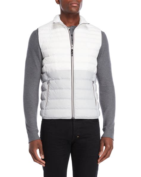 michael kors white puffer vest|michael kors men's vest.